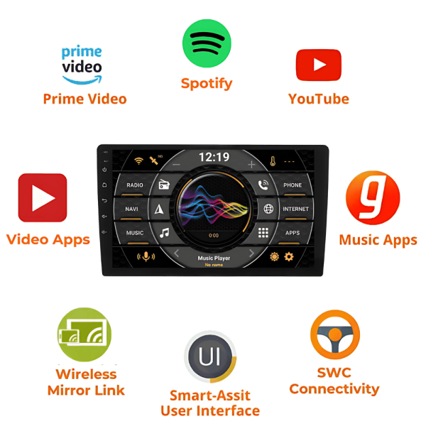 Woodman Xtreme 6.0 Android Car Stereo – 2GB RAM | QLED | 4G Slot | Octa-Core | Front & Back Camera Kit Included - Image 2