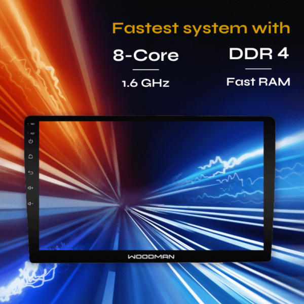 Woodman Xtreme 6.0 Android Car Stereo – 2GB RAM | QLED | 4G Slot | Octa-Core | Front & Back Camera Kit Included - Image 9